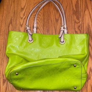 Neon lime green Michael Kors purse